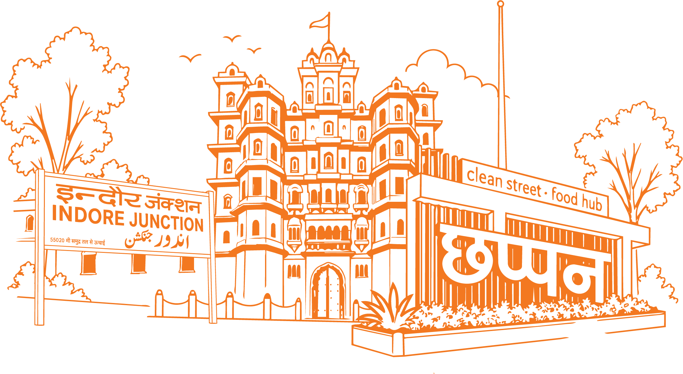 Indore Skyline Art & Heritage Landmarks